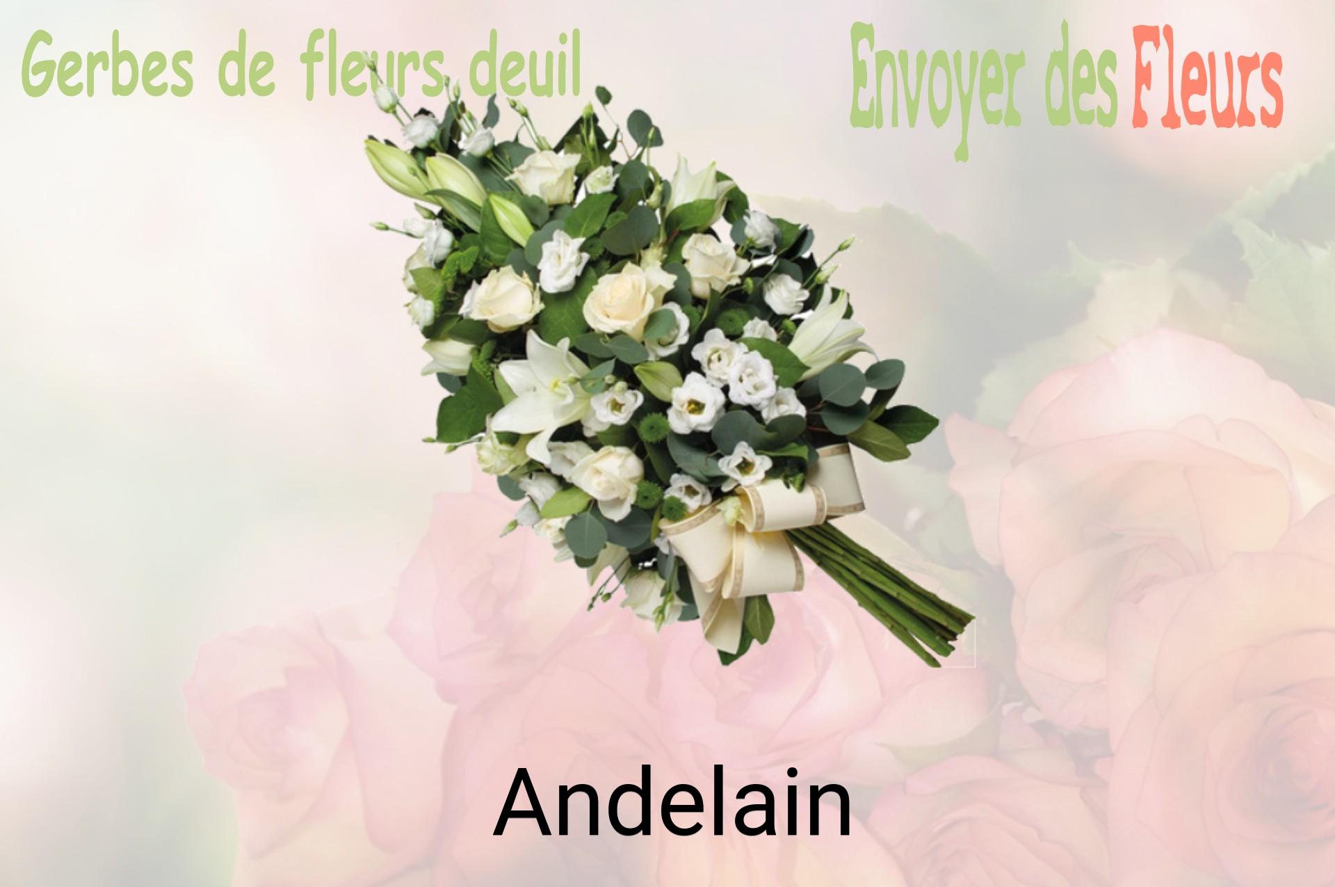 Gerbe de fleurs de deuil livrée à Andelain